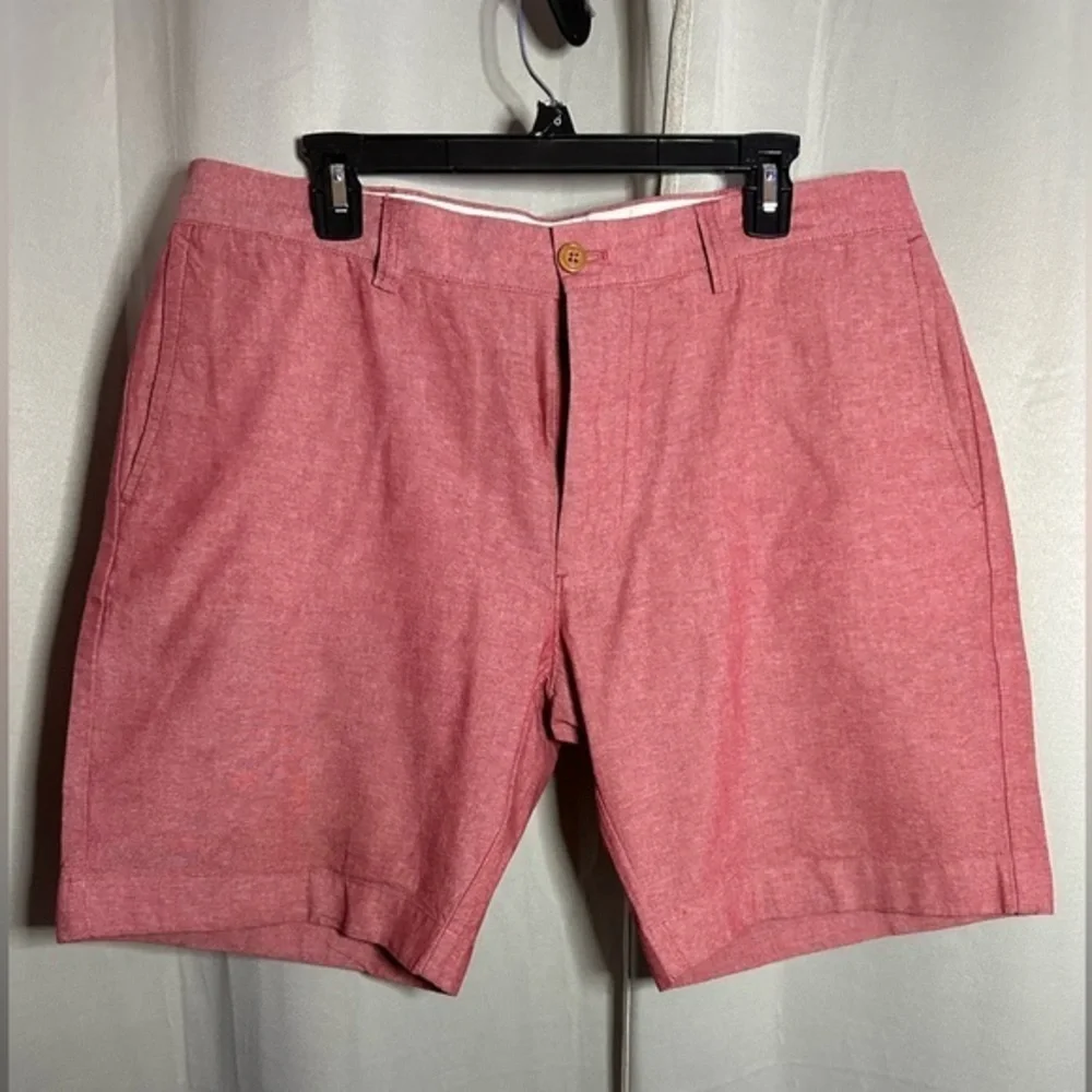 J.Crew Gramercy Mens Red Heathered Cotton Chino Shorts Size 35 E7954